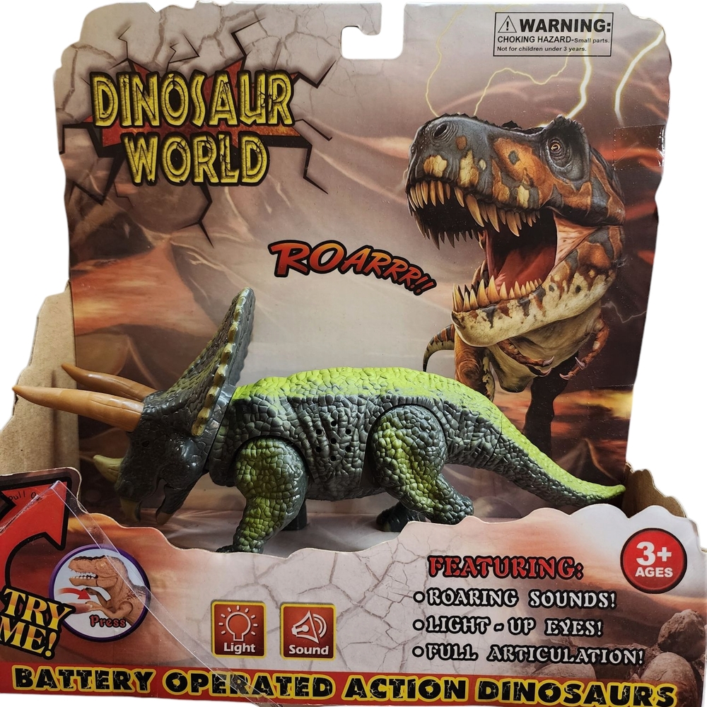 Triceratops Dinosaur Toy  Roars Lights Up